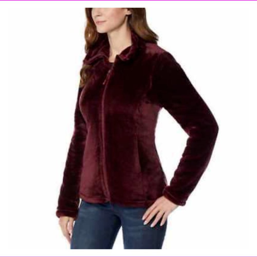 32 Degrees Women's Plush Faux Fur Full Zip Jacket - Picture 7 of 7